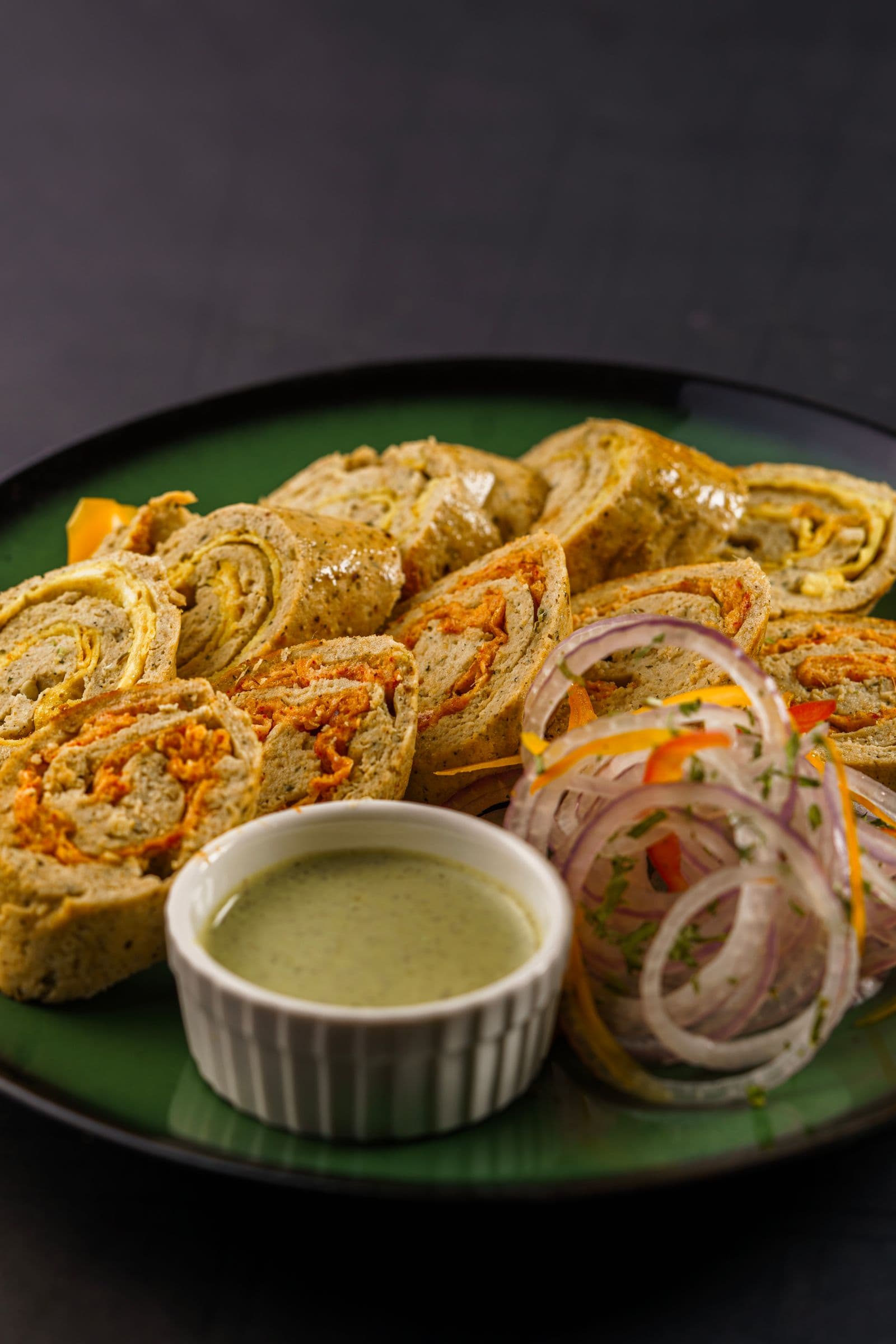 Freshly rolled Sheikh Chang Singh kathi rolls stacked and ready to serve